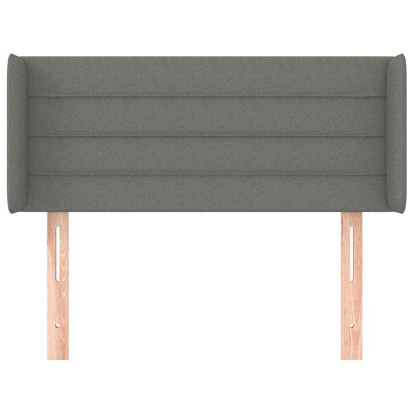 vidaXL Tête de lit avec oreilles Gris foncé 103x16x78/88 cm Tissu