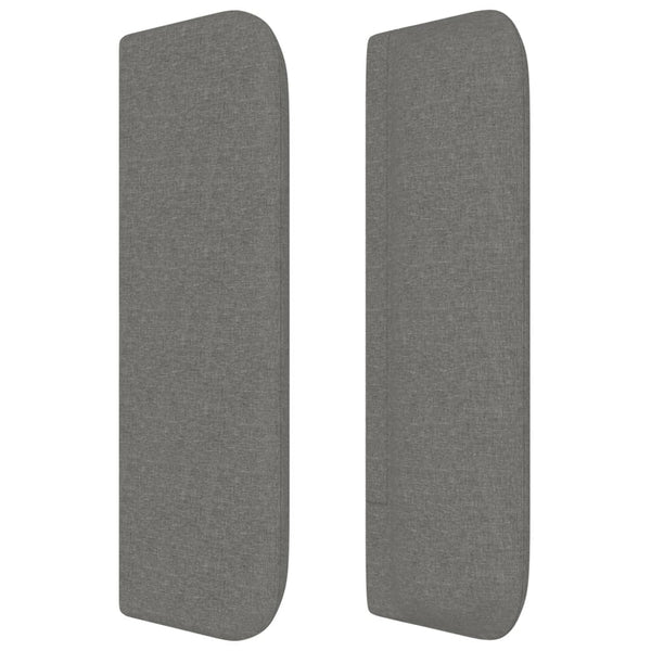 vidaXL Tête de lit avec oreilles Gris foncé 103x16x78/88 cm Tissu