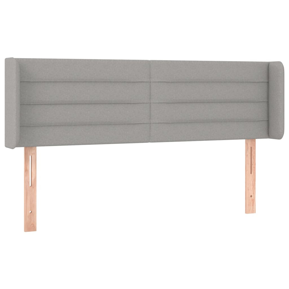 vidaXL Tête de lit à oreilles Gris clair 147x16x78/88 cm Tissu