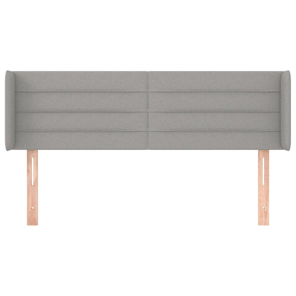 Kopfteil mit Ohren Hellgrau 147x16x78/88 cm Stoff