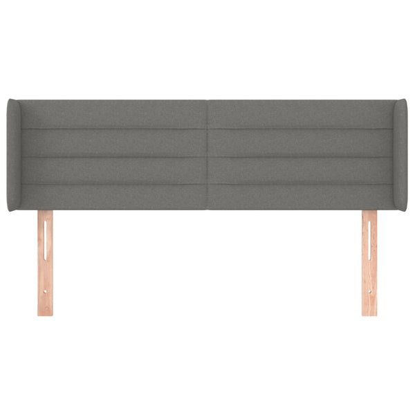 Kopfteil mit Ohren Dunkelgrau 147x16x78/88 cm Stoff