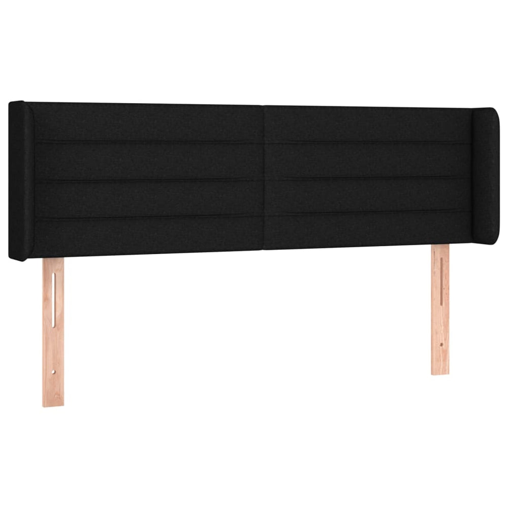 vidaXL Tête de lit à oreilles Noir 147x16x78/88 cm Tissu