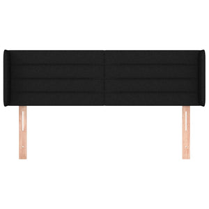 Kopfteil mit Ohren Schwarz 147x16x78/88 cm Stoff