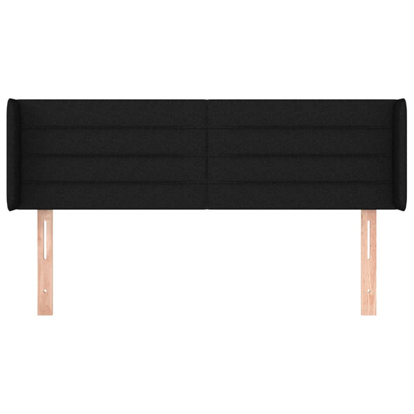 Kopfteil mit Ohren Schwarz 147x16x78/88 cm Stoff