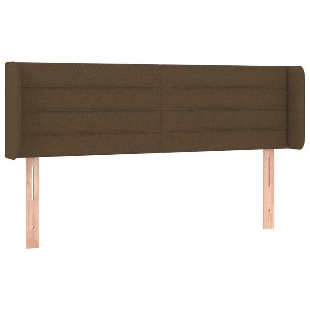 vidaXL Tête de lit à oreilles Marron foncé 147x16x78/88 cm Tissu