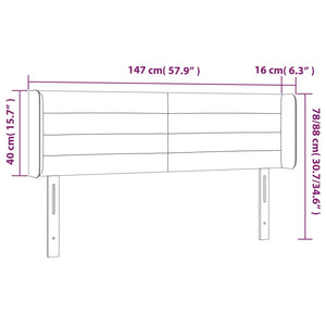 Kopfteil mit Ohren Dunkelbraun 147x16x78/88 cm Stoff
