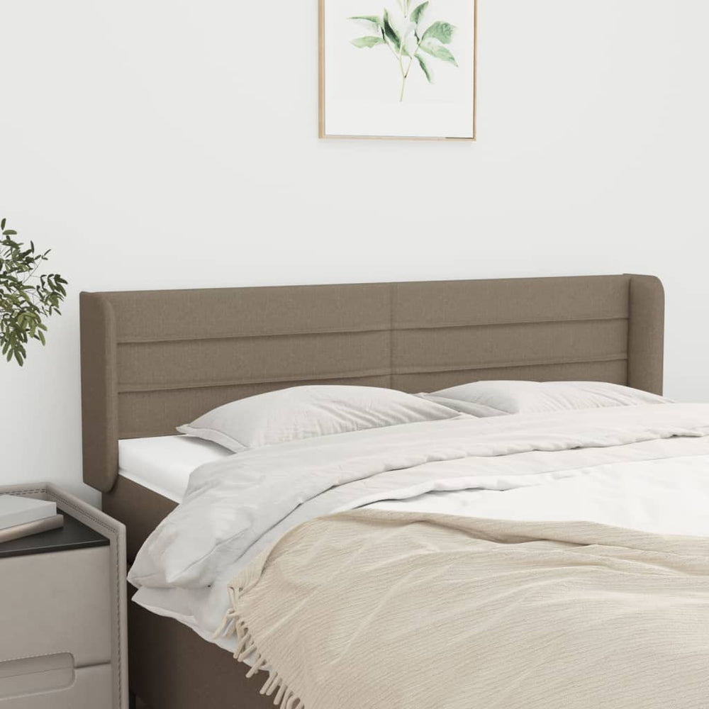 vidaXL Tête de lit à oreilles taupe 147x16x78/88 cm tissu
