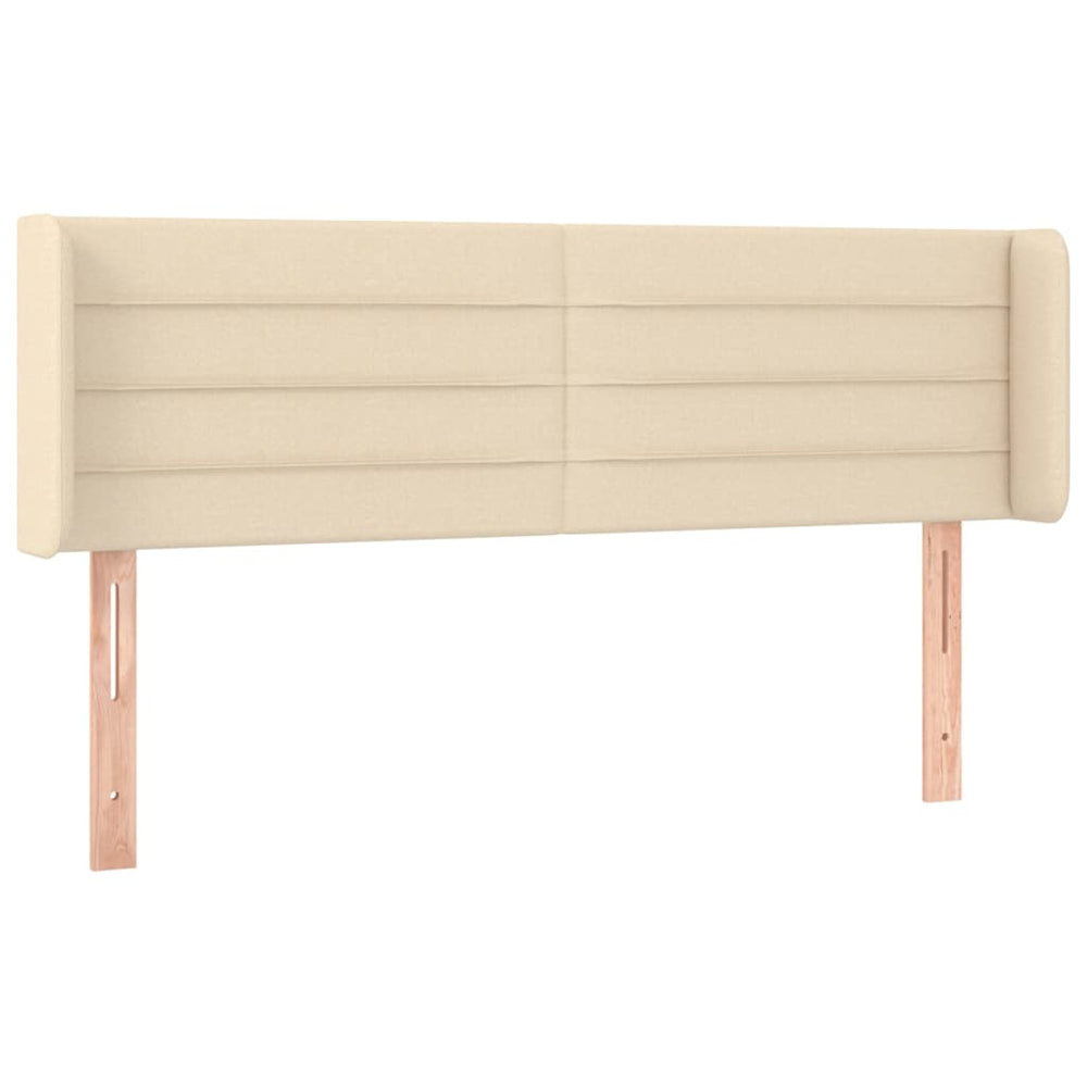 vidaXL Tête de lit à oreilles crème 147x16x78/88 cm Tissu