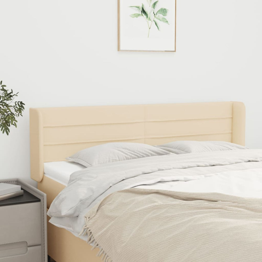 vidaXL Tête de lit à oreilles crème 147x16x78/88 cm Tissu