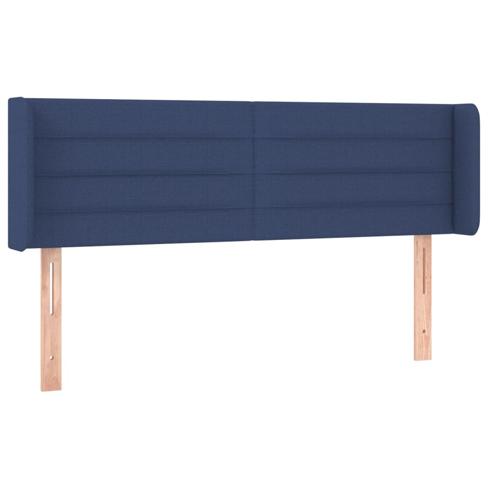vidaXL Tête de lit à oreilles Bleu 147x16x78/88 cm Tissu