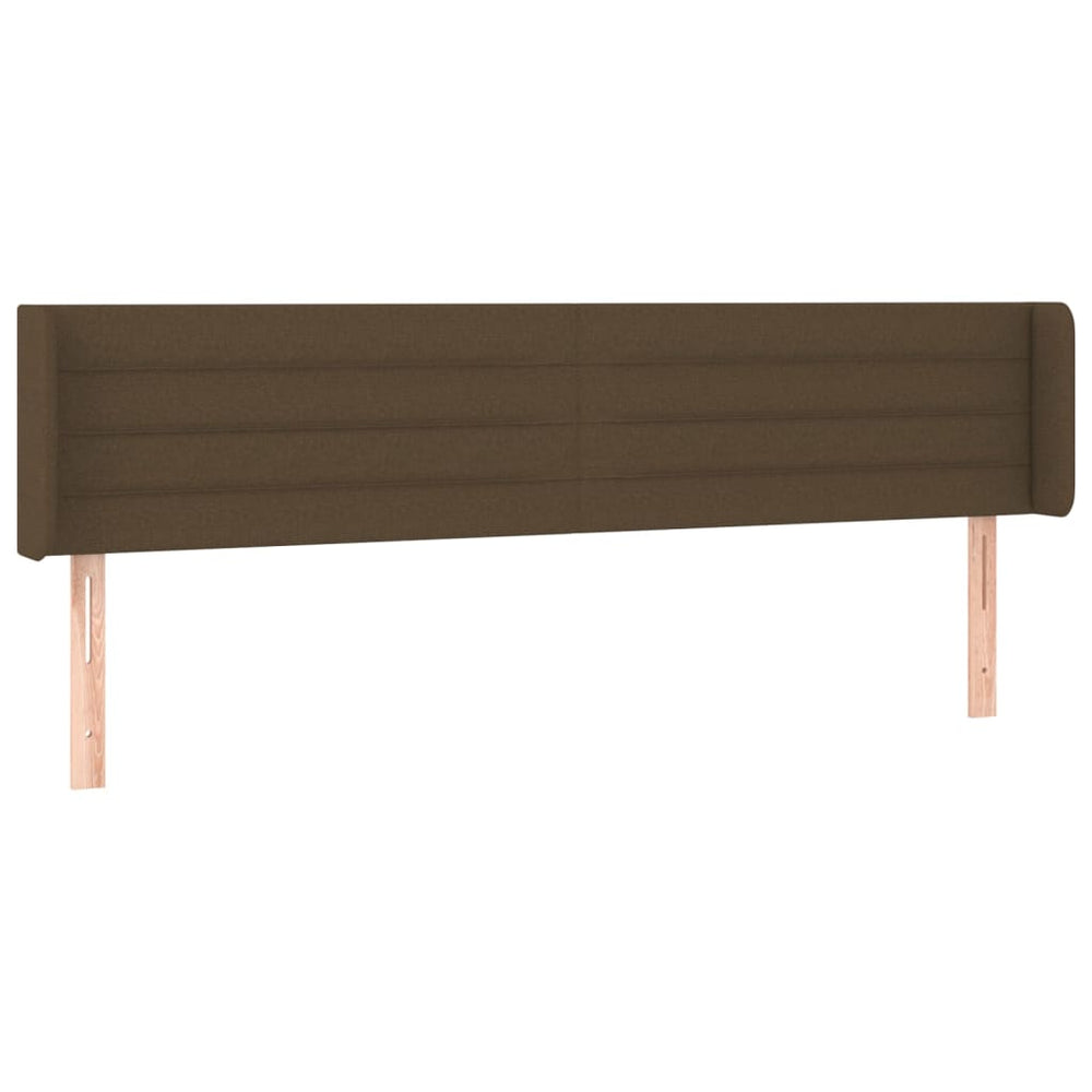 vidaXL Tête de lit à oreilles Marron foncé 163x16x78/88 cm Tissu