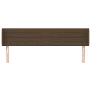 Kopfteil mit Ohren Dunkelbraun 163x16x78/88 cm Stoff