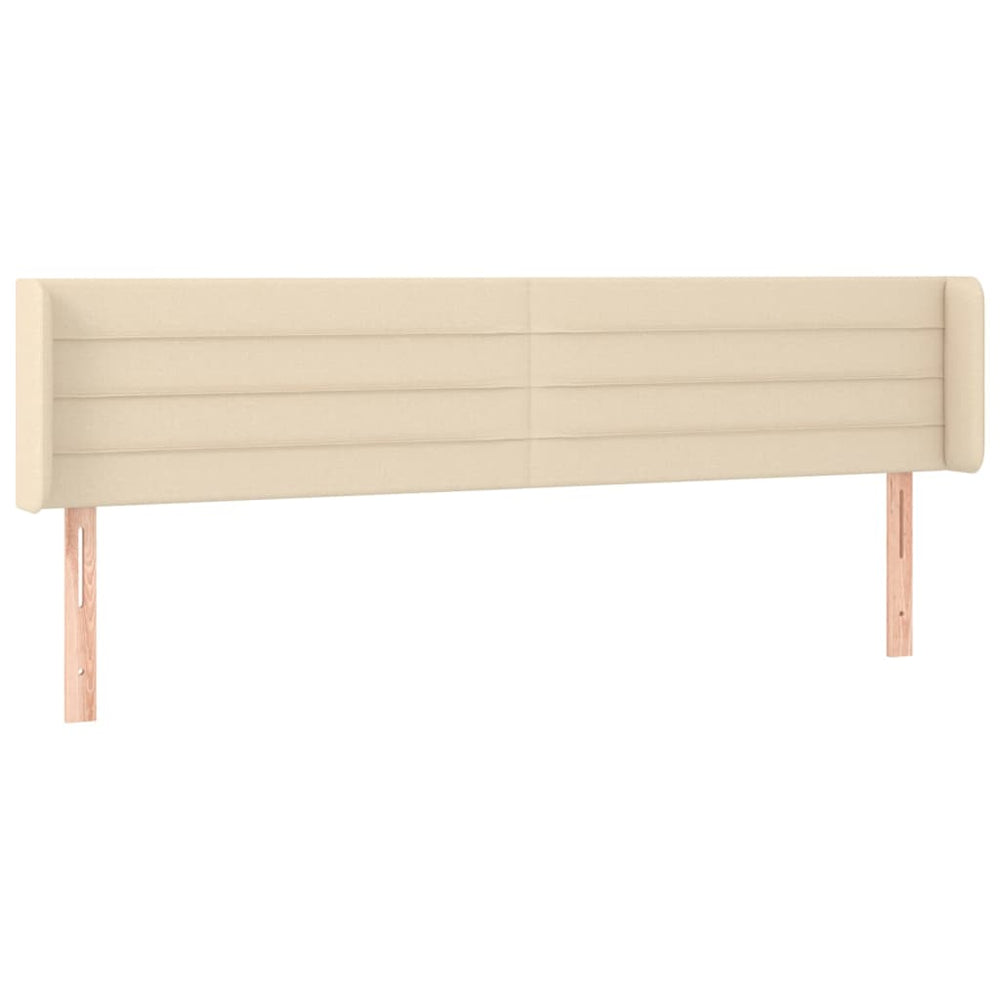 vidaXL Tête de lit à oreilles crème 163x16x78/88 cm Tissu