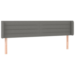 Kopfteil mit Ohren Dunkelgrau 183x16x78/88 cm Stoff