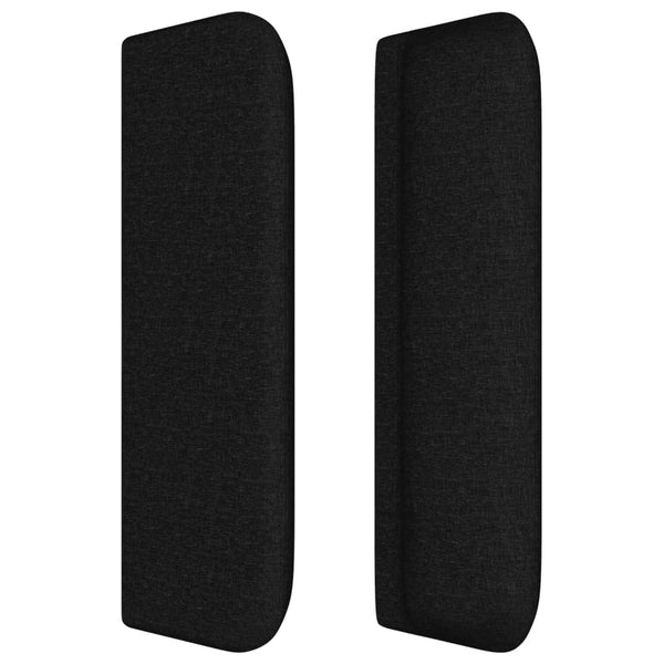 Kopfteil mit Ohren Schwarz 183x16x78/88 cm Stoff