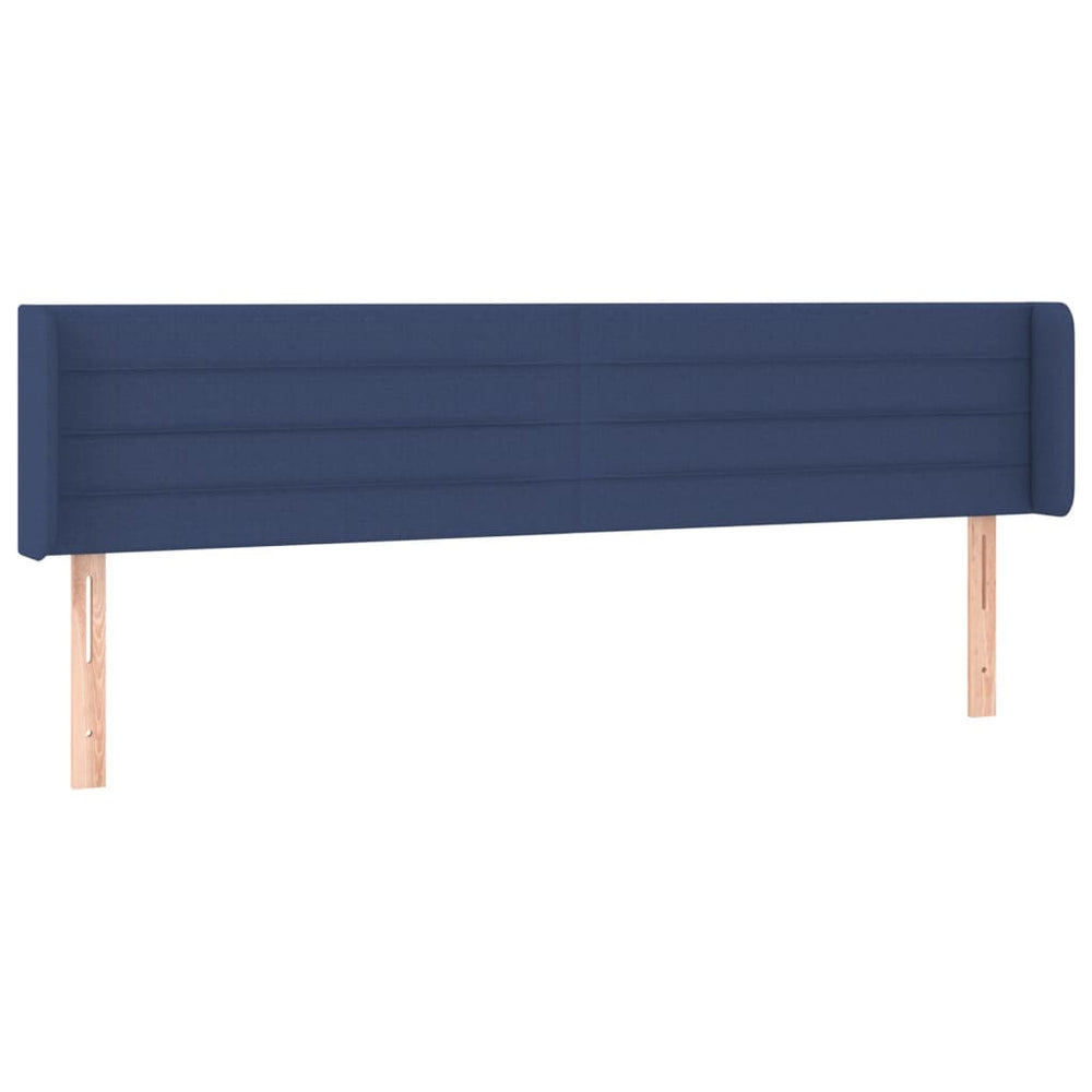 vidaXL Tête de lit à oreilles Bleu 183x16x78/88 cm Tissu