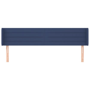 Kopfteil mit Ohren Blau 183x16x78/88 cm Stoff