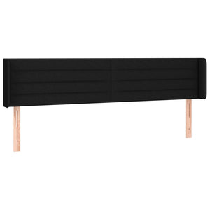 vidaXL Tête de lit à oreilles Noir 203x16x78/88 cm Tissu