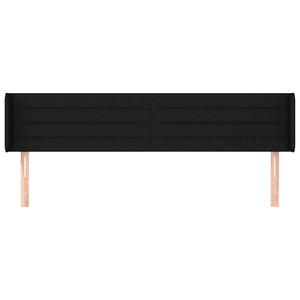 vidaXL Tête de lit à oreilles Noir 203x16x78/88 cm Tissu