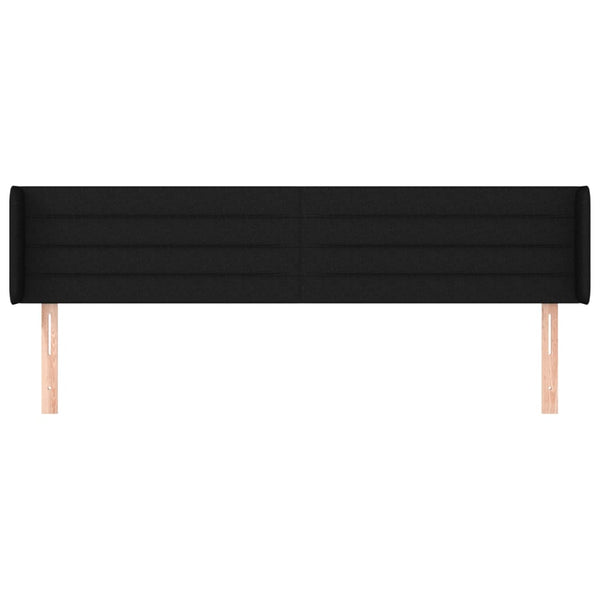 vidaXL Tête de lit à oreilles Noir 203x16x78/88 cm Tissu