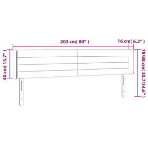 vidaXL Tête de lit à oreilles Noir 203x16x78/88 cm Tissu