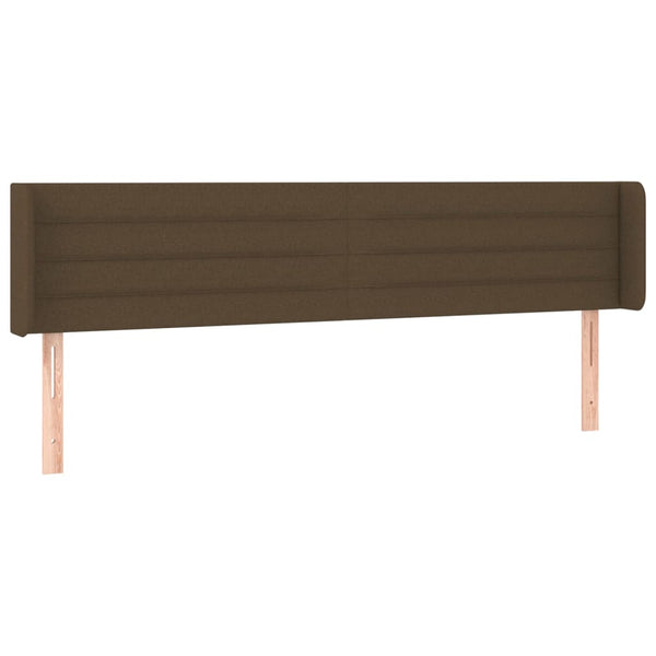 Kopfteil mit Ohren Dunkelbraun 203x16x78/88 cm Stoff