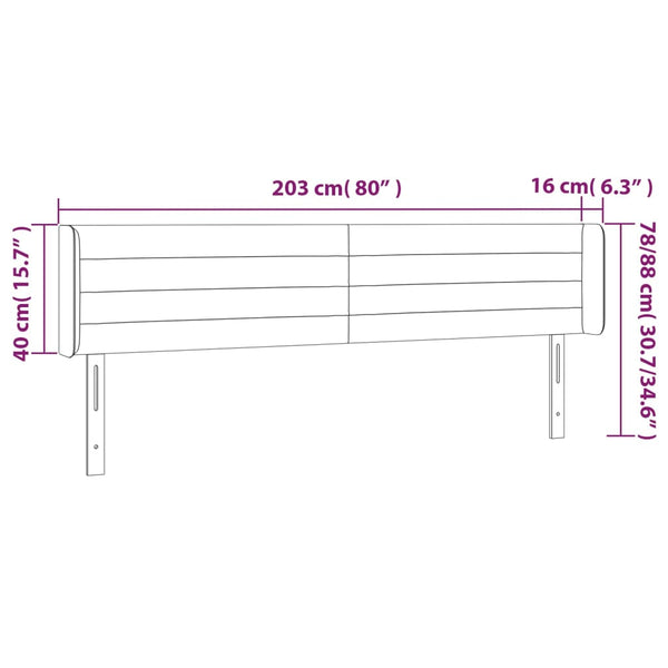 Kopfteil mit Ohren Creme 203x16x78/88 cm Stoff