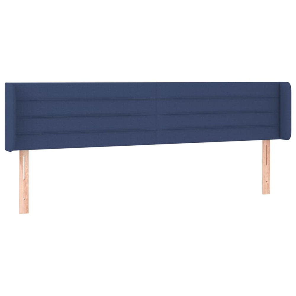 vidaXL Tête de lit à oreilles Bleu 203x16x78/88 cm Tissu