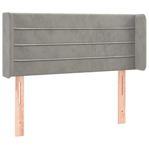 Kopfteil mit Ohren Hellgrau 83x16x78/88 cm Samt