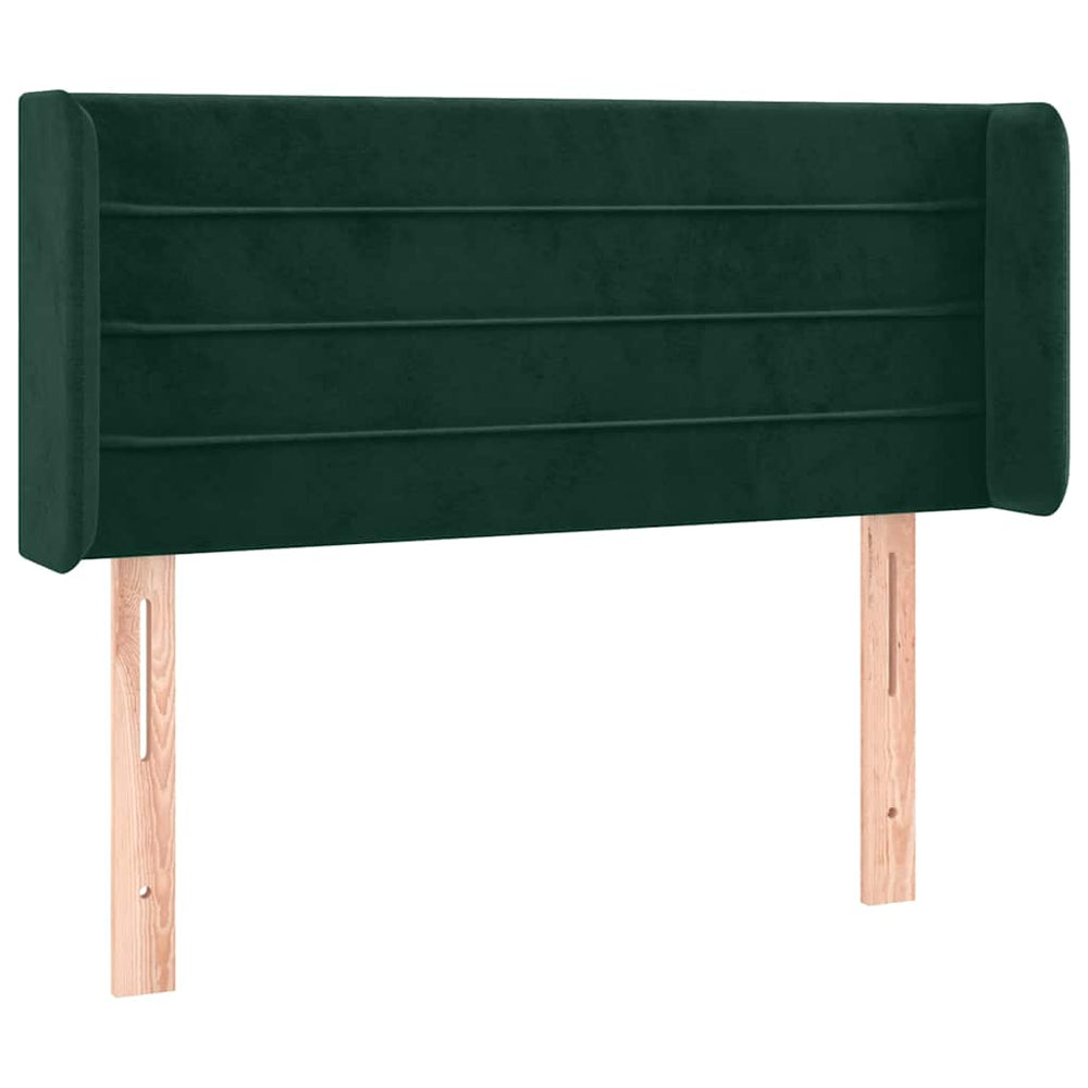 vidaXL Tête de lit à oreilles vert foncé 83x16x78/88 cm Velours