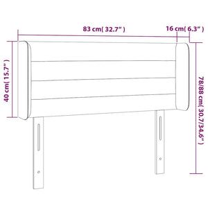 Kopfteil mit Ohren Dunkelblau 83x16x78/88 cm Samt