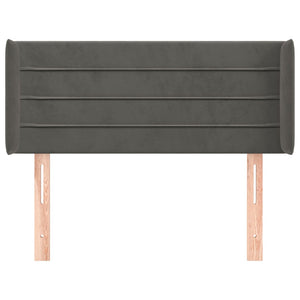 vidaXL Tête de lit avec oreilles Gris foncé 93x16x78/88 cm Velours