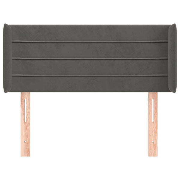 vidaXL Tête de lit avec oreilles Gris foncé 93x16x78/88 cm Velours