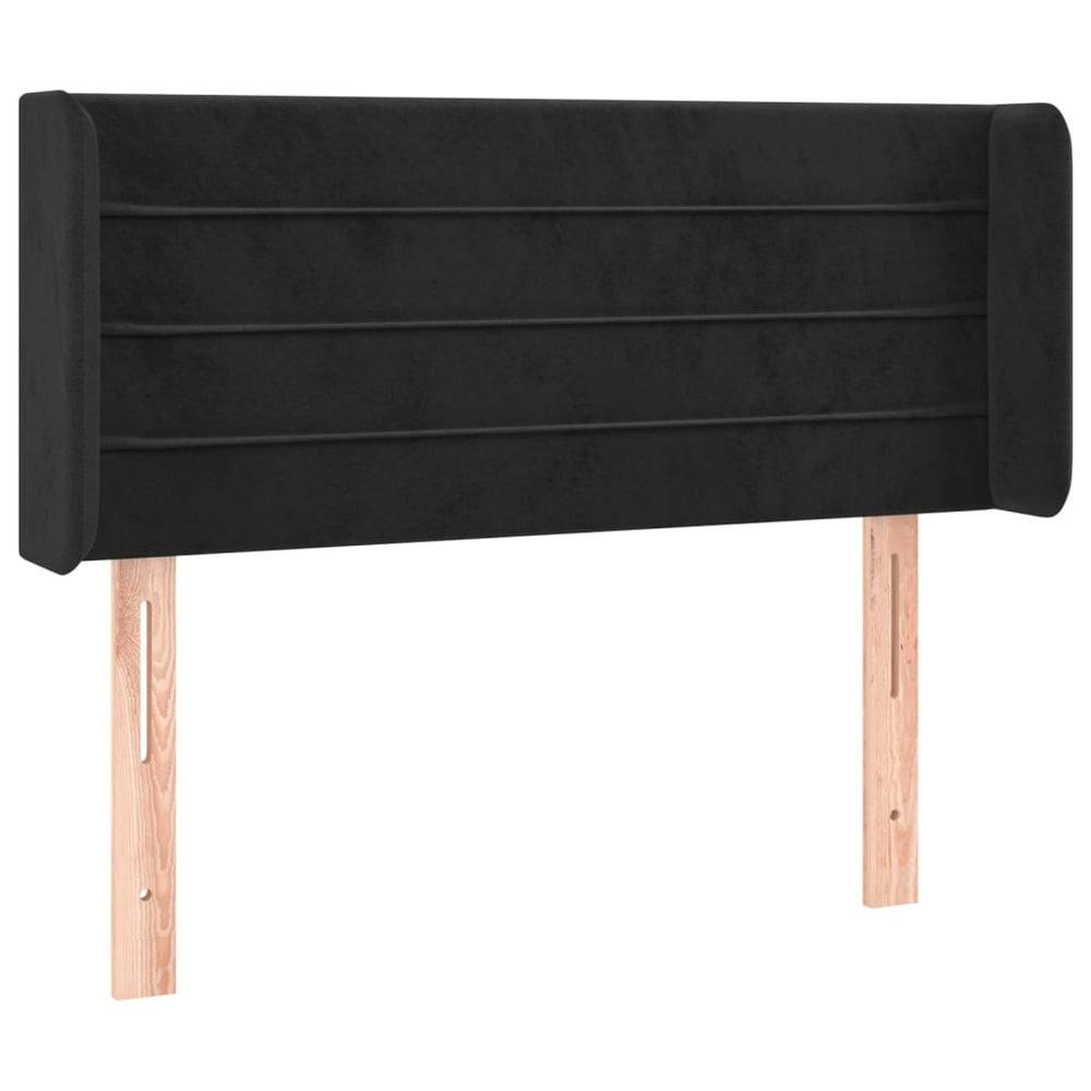 vidaXL Tête de lit à oreilles Noir 93x16x78/88 cm Velours