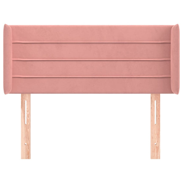 vidaXL Tête de lit à oreilles Rose 93x16x78/88 cm Velours