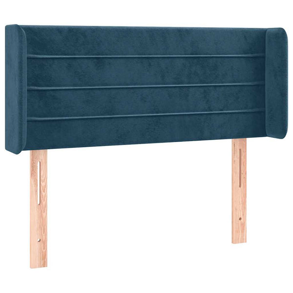 vidaXL Tête de lit à oreilles bleu foncé 103x16x78/88 cm Velours