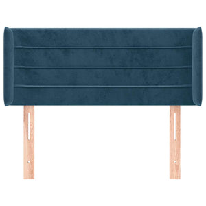 vidaXL Tête de lit à oreilles bleu foncé 103x16x78/88 cm Velours
