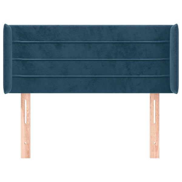 vidaXL Tête de lit à oreilles bleu foncé 103x16x78/88 cm Velours