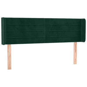 Kopfteil mit Ohren Dunkelgrün 147x16x78/88 cm Samt