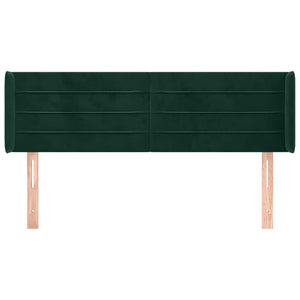 Kopfteil mit Ohren Dunkelgrün 147x16x78/88 cm Samt