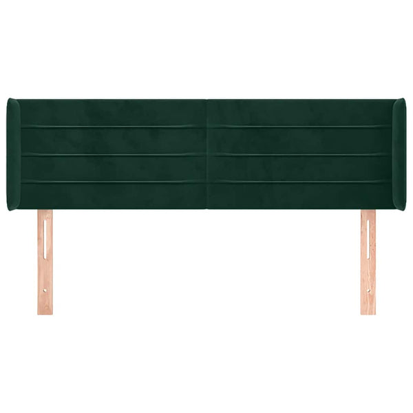 Kopfteil mit Ohren Dunkelgrün 147x16x78/88 cm Samt