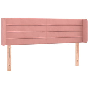 vidaXL Tête de lit à oreilles Rose 147x16x78/88 cm Velours