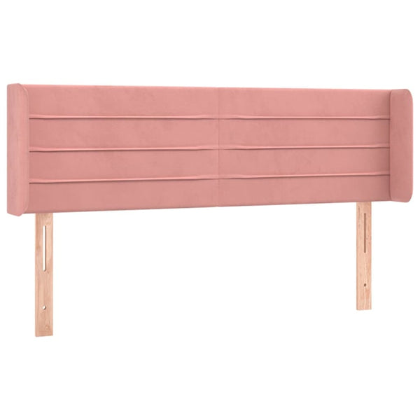 vidaXL Tête de lit à oreilles Rose 147x16x78/88 cm Velours