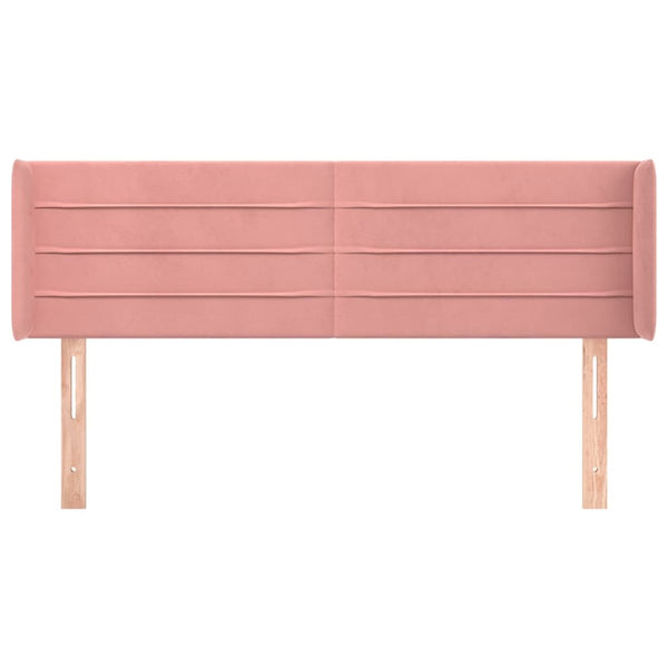 vidaXL Tête de lit à oreilles Rose 147x16x78/88 cm Velours