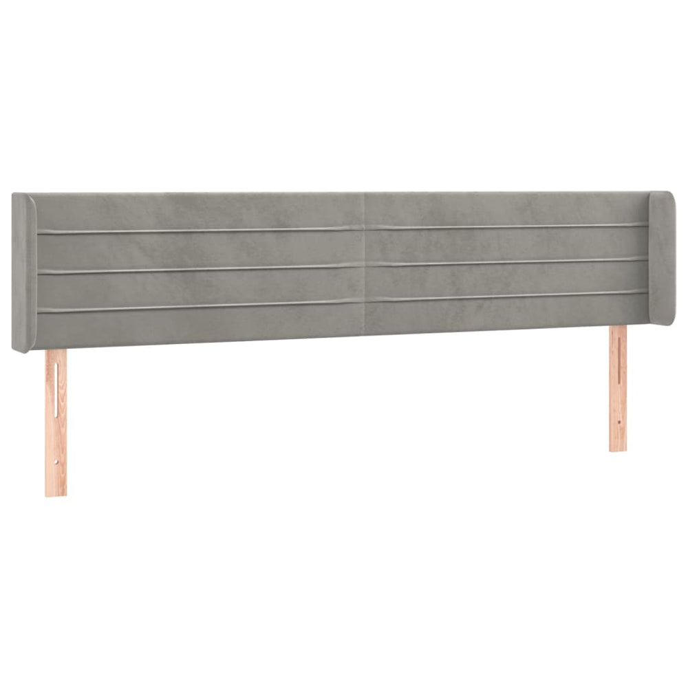 vidaXL Tête de lit à oreilles Gris clair 163x16x78/88 cm Velours