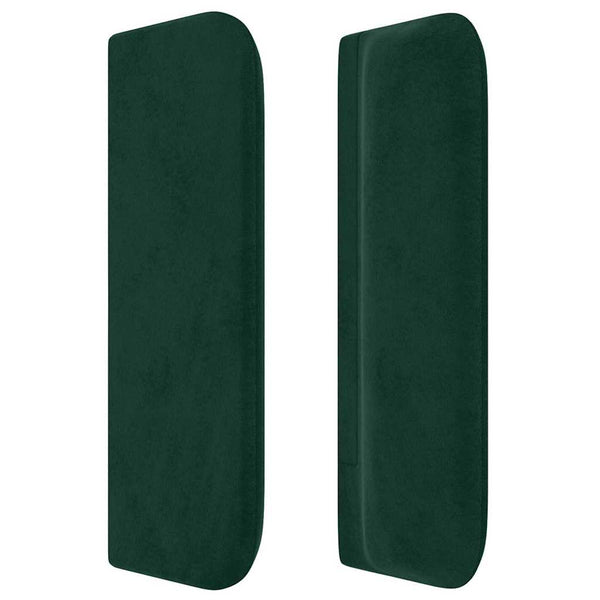 vidaXL Tête de lit à oreilles Vert foncé 163x16x78/88 cm Velours