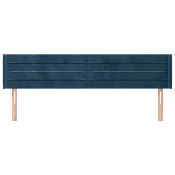 Kopfteil mit Ohren Dunkelblau 163x16x78/88 cm Samt
