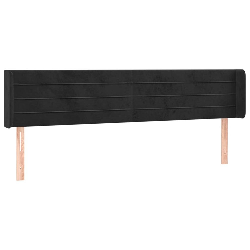 vidaXL Tête de lit à oreilles Noir 183x16x78/88 cm Velours