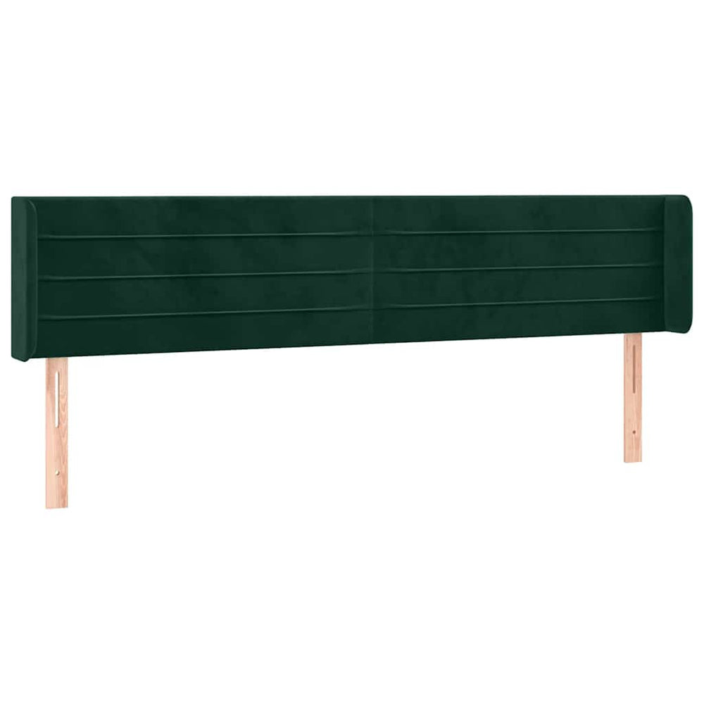 vidaXL Tête de lit à oreilles Velours vert foncé 183x16x78/88 cm