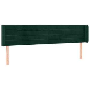 Kopfteil mit Ohren Dunkelgrün 183x16x78/88 cm Samt